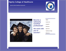 Tablet Screenshot of dignitycollegeofhealthcare.com